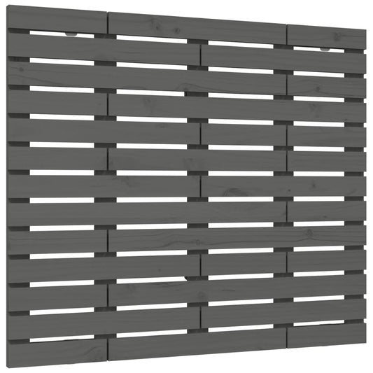 Wall Headboard Grey 141x3x91.5 cm Solid Wood Pine