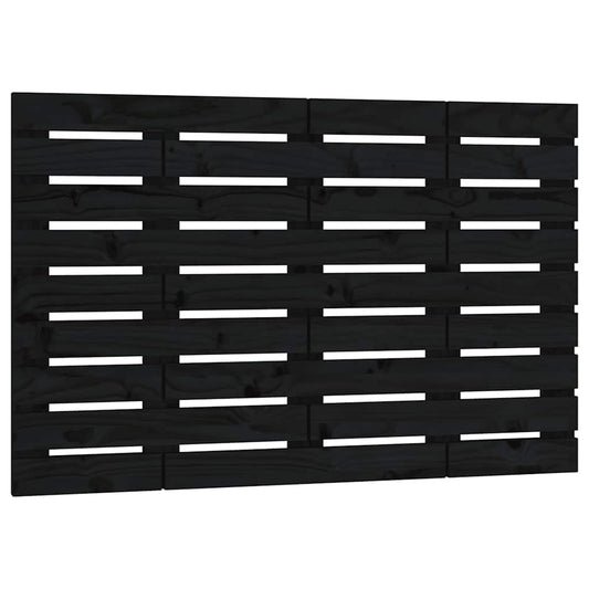 Wall Headboard Black 106x3x63 cm Solid Wood Pine