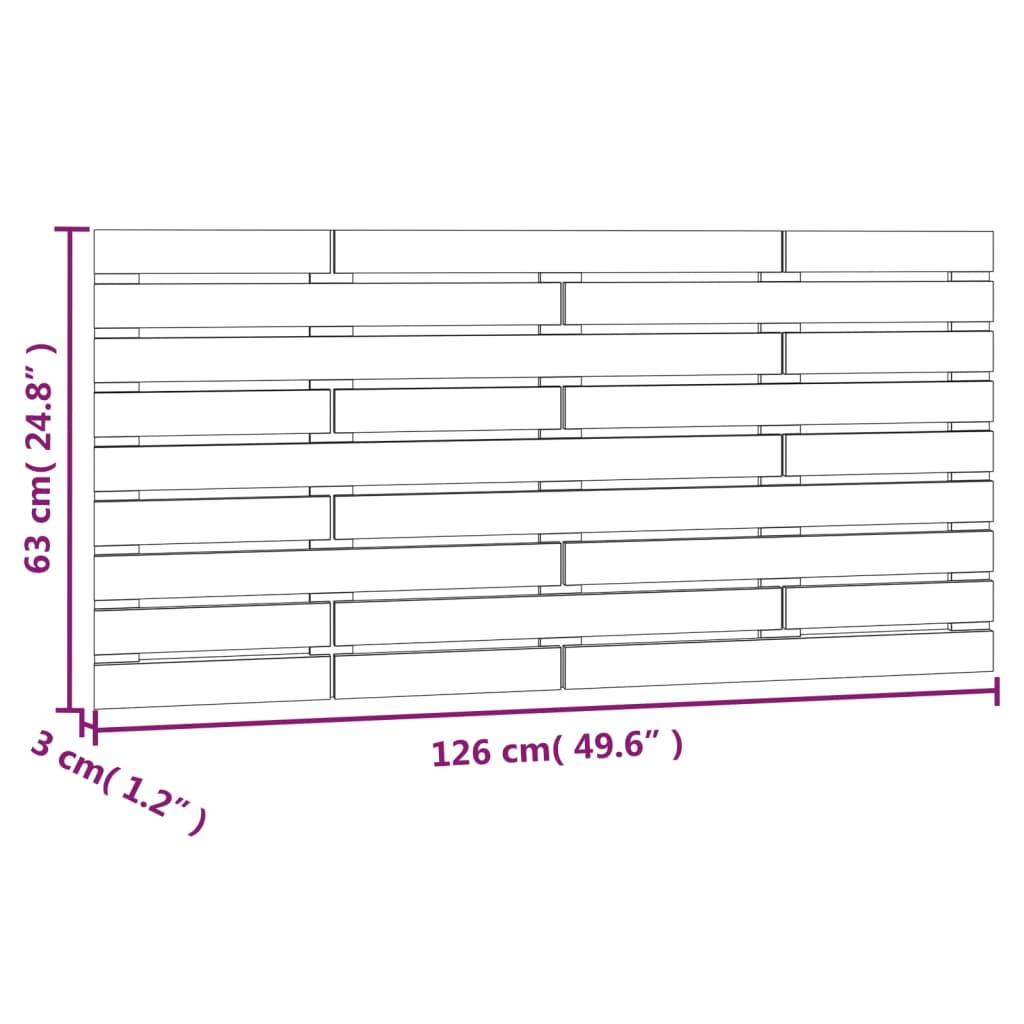 Wall Headboard 126x3x63 cm Solid Wood Pine