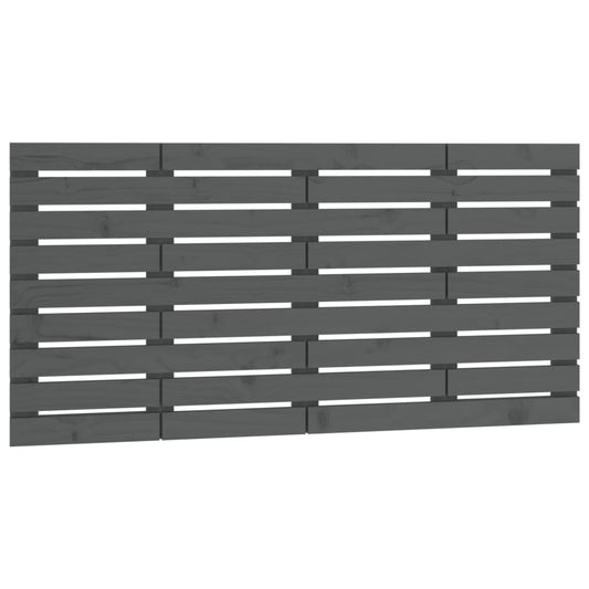 Wall Headboard Grey 126x3x63 cm Solid Wood Pine