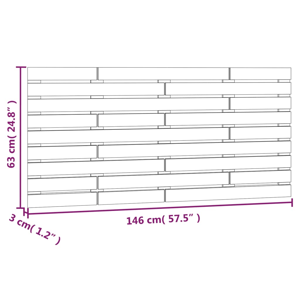 Wall Headboard Honey Brown 146x3x63 cm Solid Wood Pine