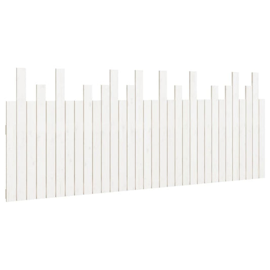 Wall Headboard White 204x3x80 cm Solid Wood Pine