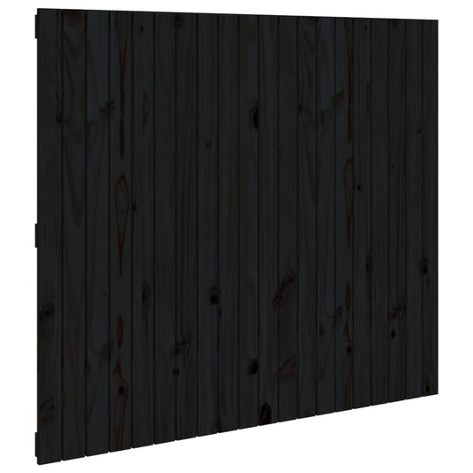 Wall Headboard Black 127.5x3x110 cm Solid Wood Pine