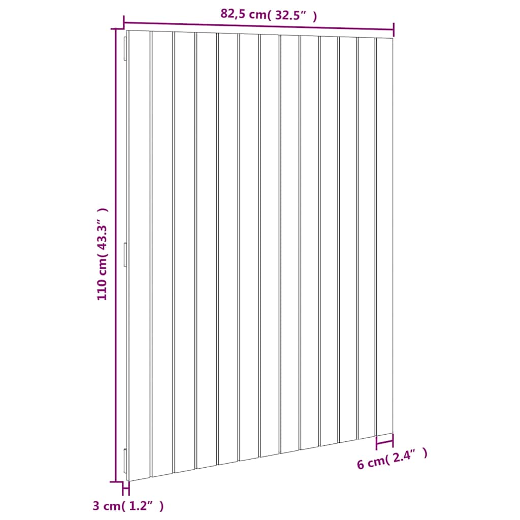 Wall Headboard Honey Brown 82.5x3x110 cm Solid Wood Pine