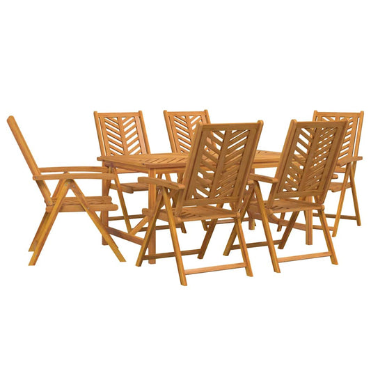 Garden Dining Set 7 pcs Brown Solid Acacia Wood