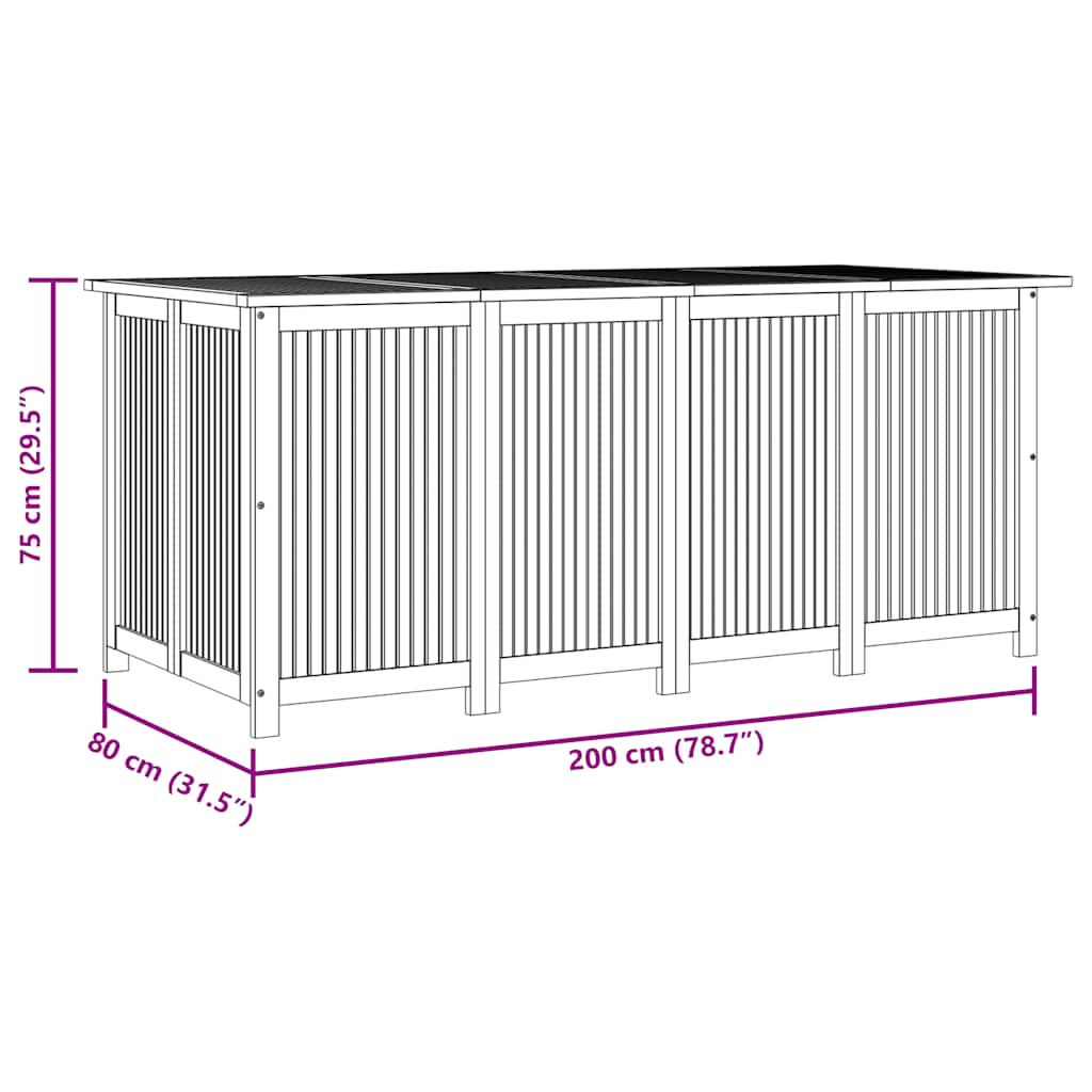 Patio Storage Box 78.7"x31.5"x29.5" Solid Wood Acacia
