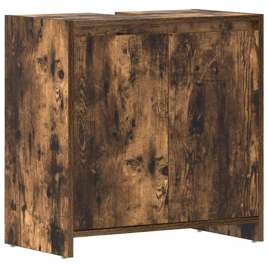 Bathroom Cabinet Smoked Oak 60x33x60 cm Engineered Wood