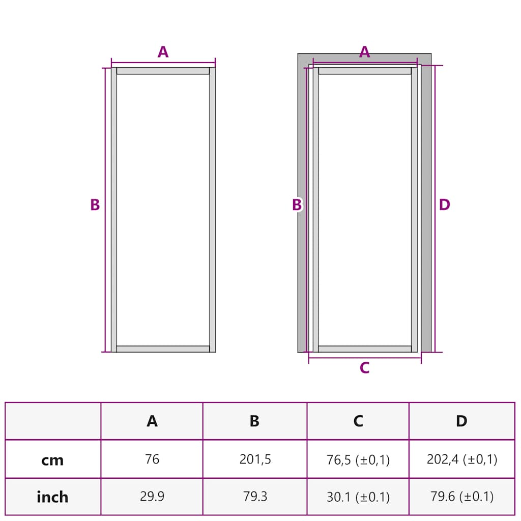 Interior Door Black 76x201,5 cm Tempered Glass&Aluminium Slim
