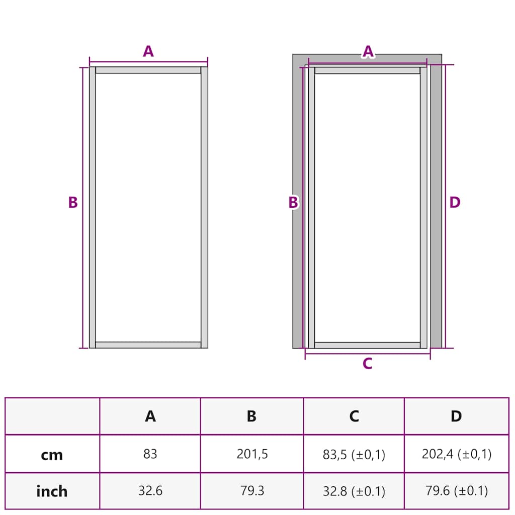 Interior Door Black 83x201,5 cm Tempered Glass&Aluminium Slim