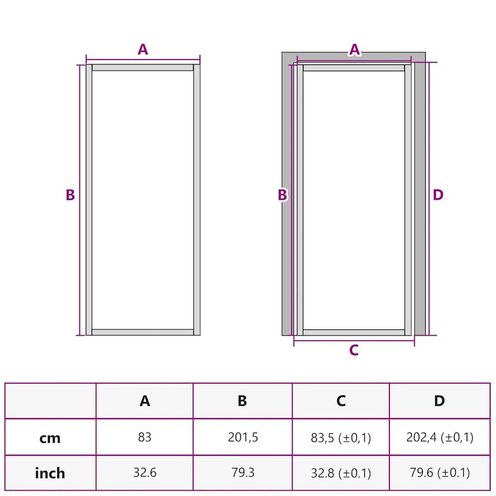 Interior Door White 83x201,5 cm Tempered Glass&Aluminium Slim