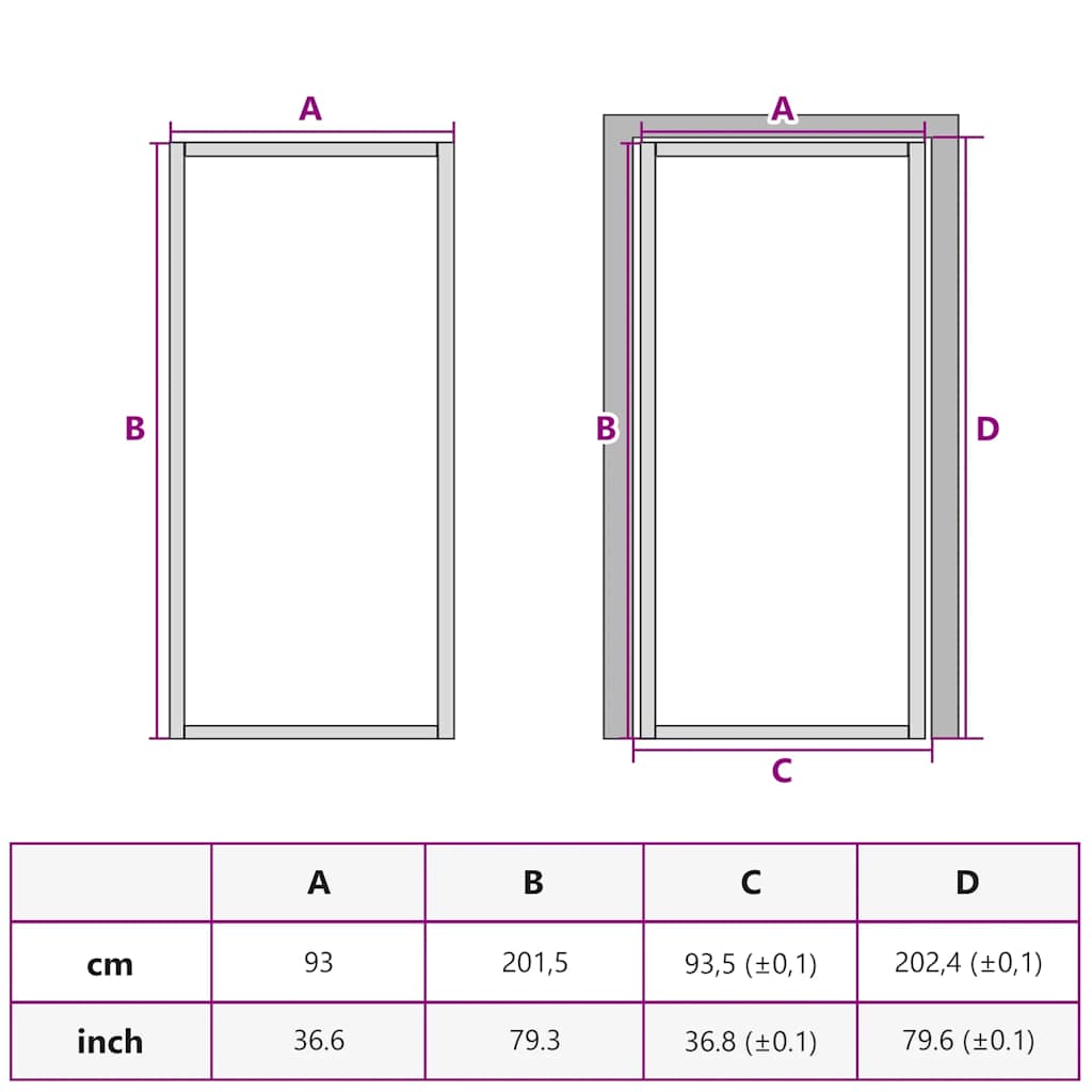 Interior Door White 93x201,5 cm Tempered Glass&Aluminium Slim