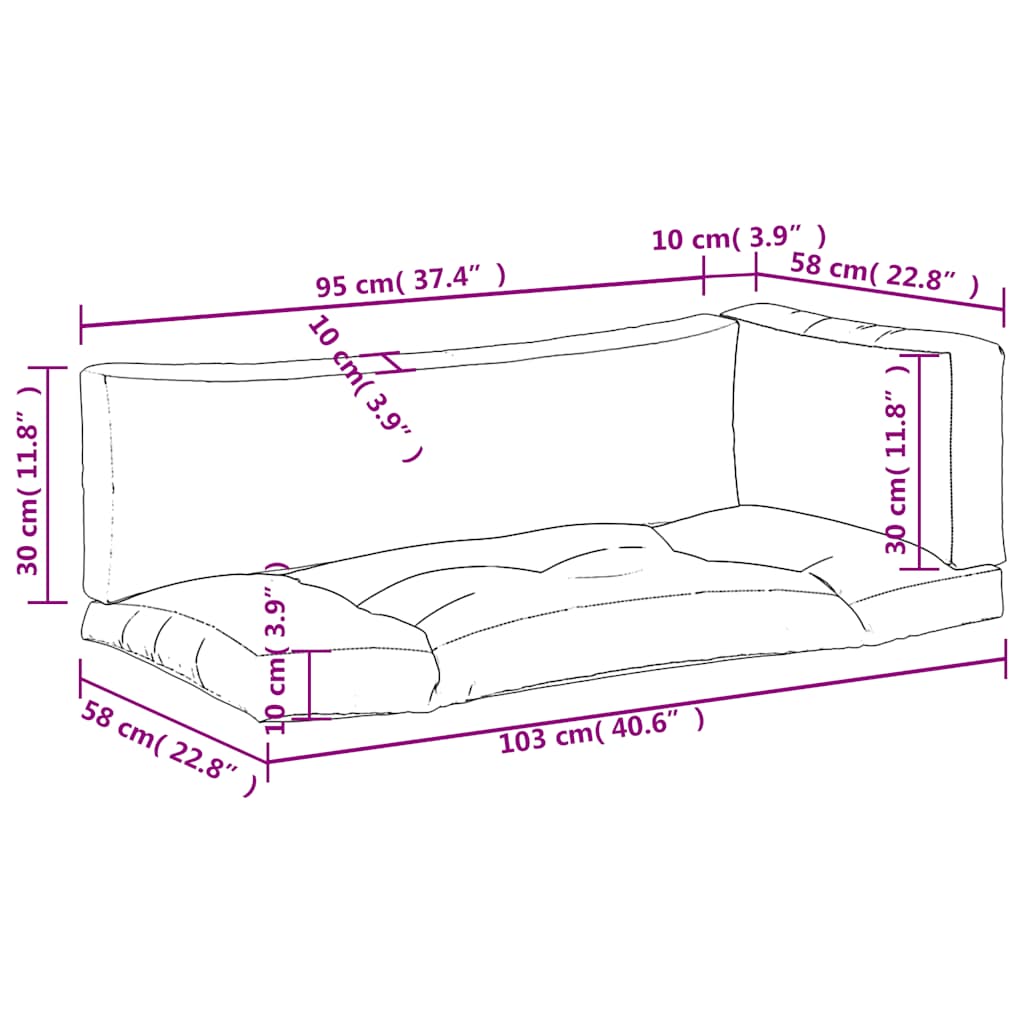Pallet Cushions 3 pcs Red Check Fabric