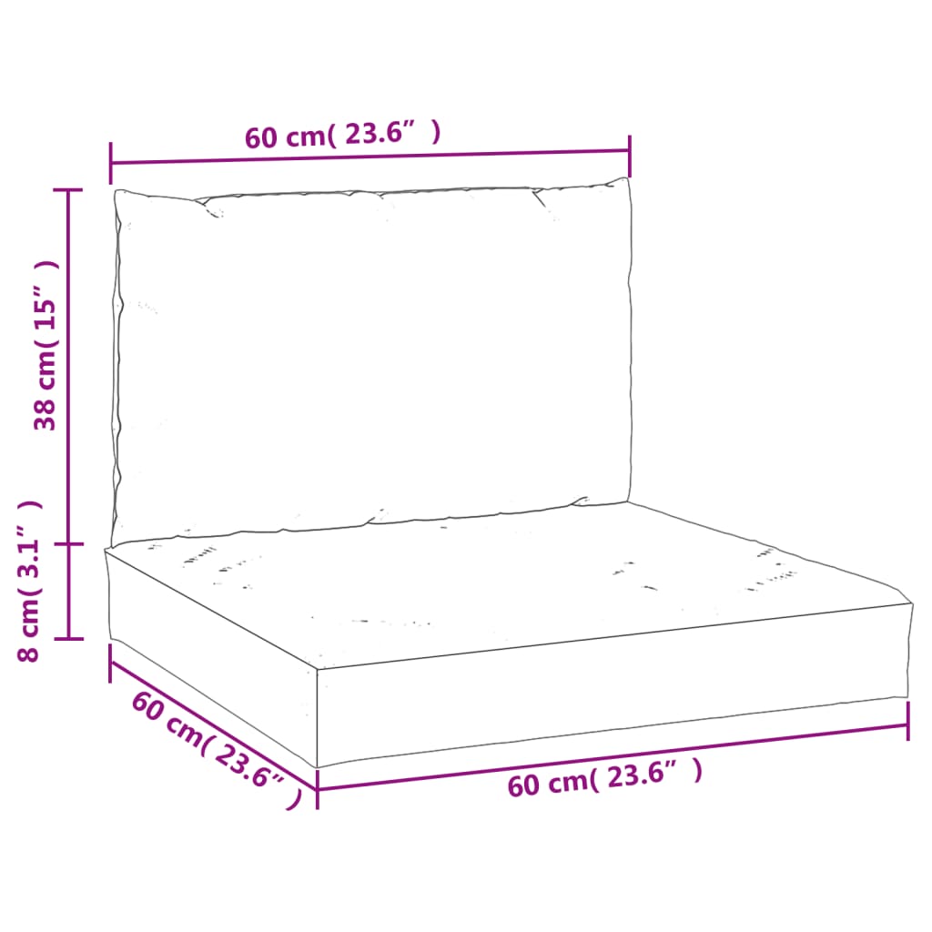 Pallet Cushions 2 pcs Blue Oxford Fabric