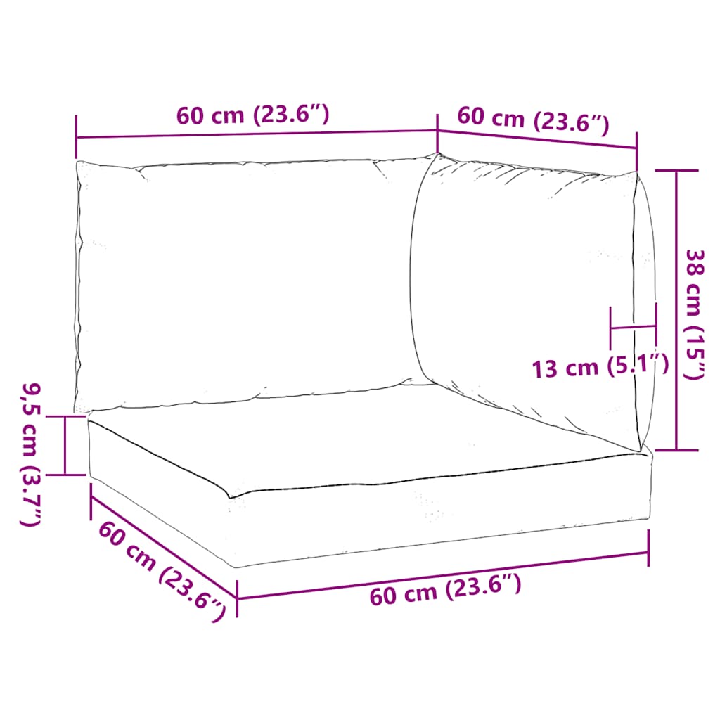 Pallet Cushions 3 pcs Light Blue Oxford Fabric