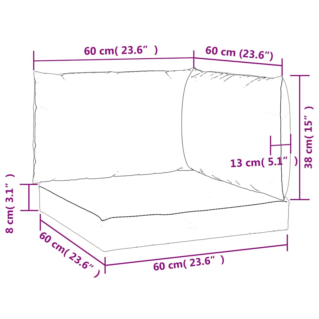 Pallet Cushions 3 pcs Blue Oxford Fabric