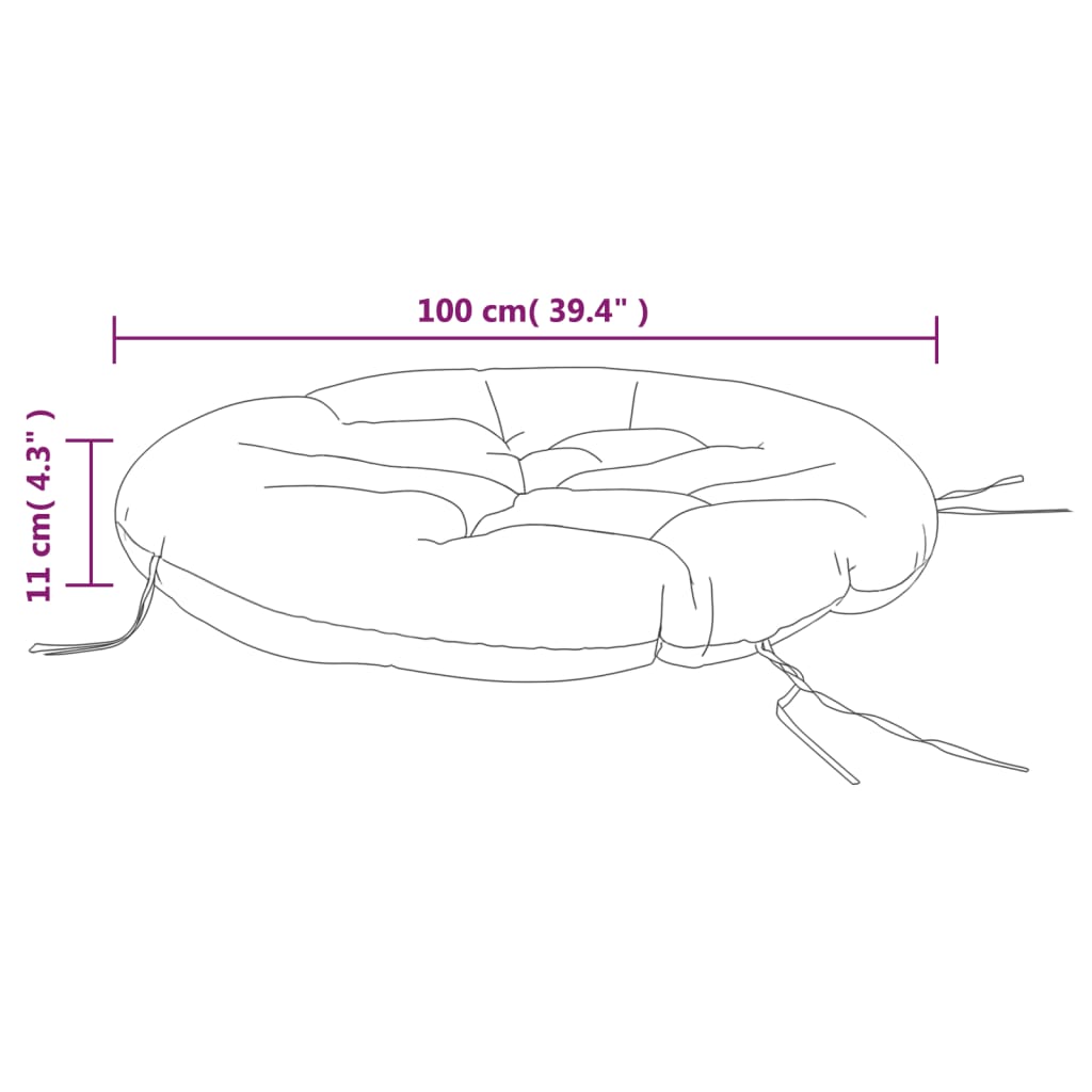 Round Cushion Cream Ø 100 x11 cm Oxford Fabric