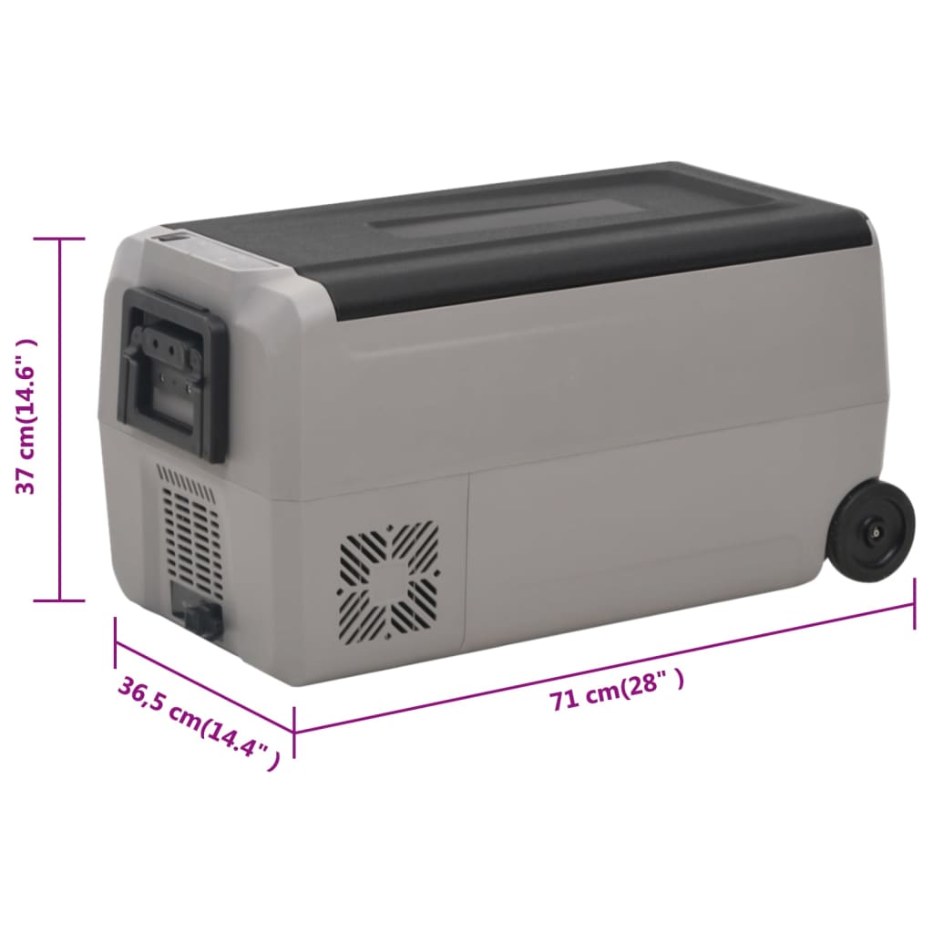 Cool Box with Wheel and Handle Black & Grey 36 L PP & PE