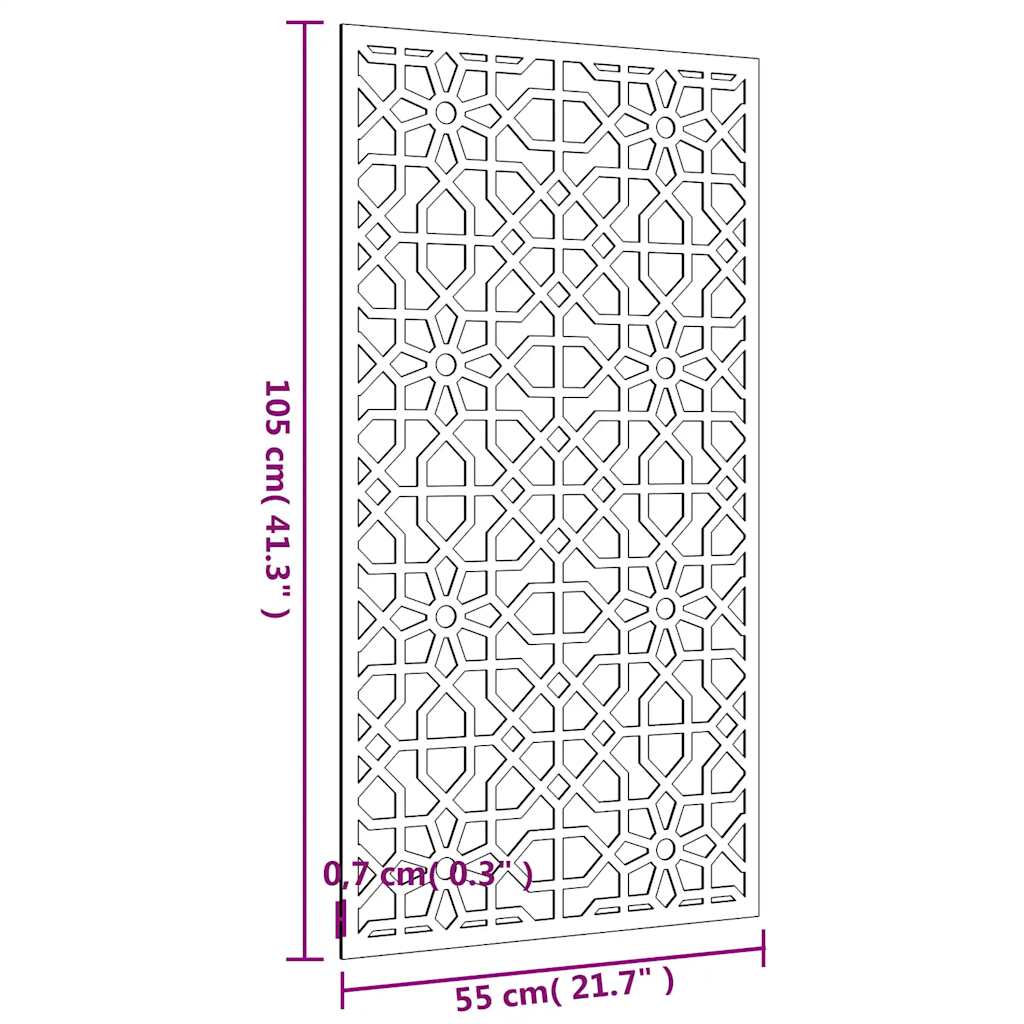 Patio Wall Decoration 41.3"x21.7" Corten Steel Moorish Design