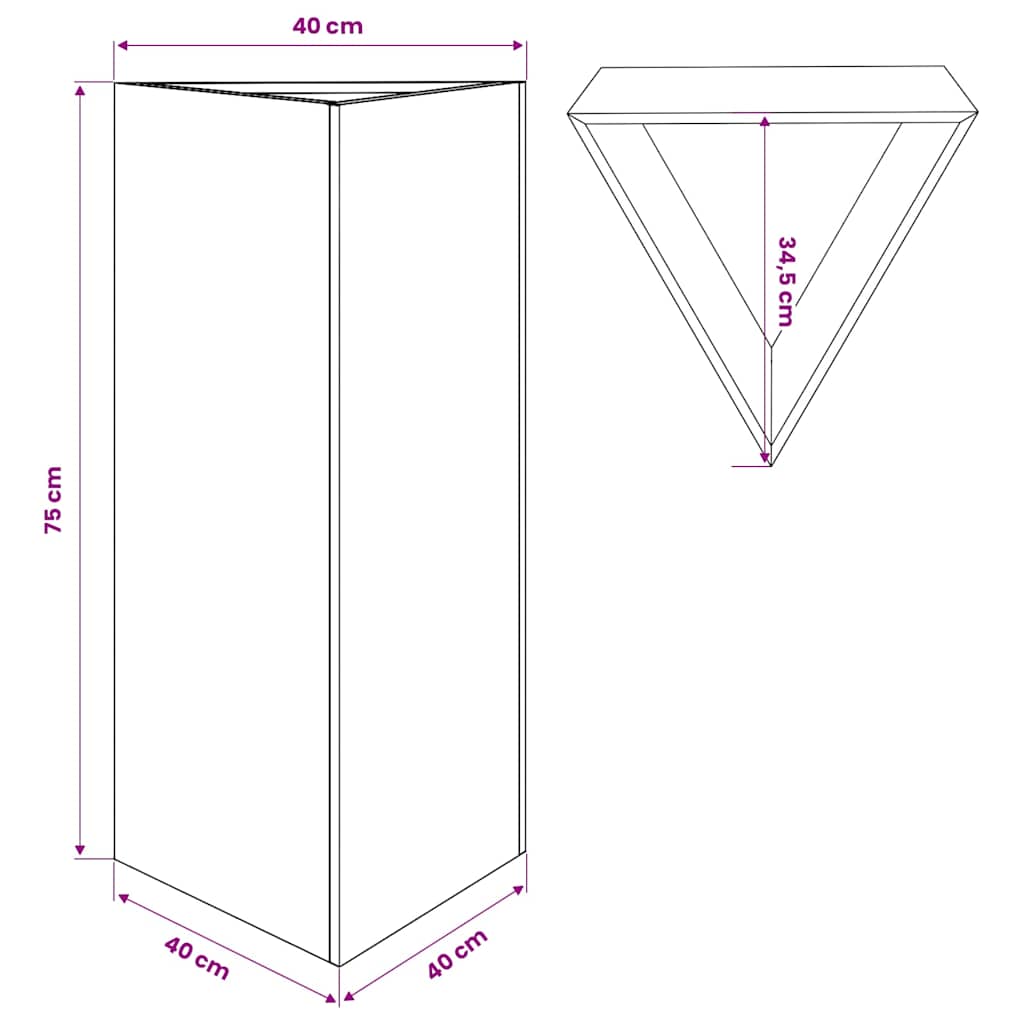Garden Planter 40x34.5x75 cm Corten Steel
