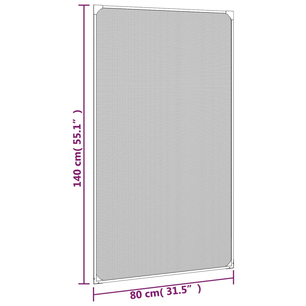 Magnetic Insect Screen for Windows Anthracite 80x140 cm