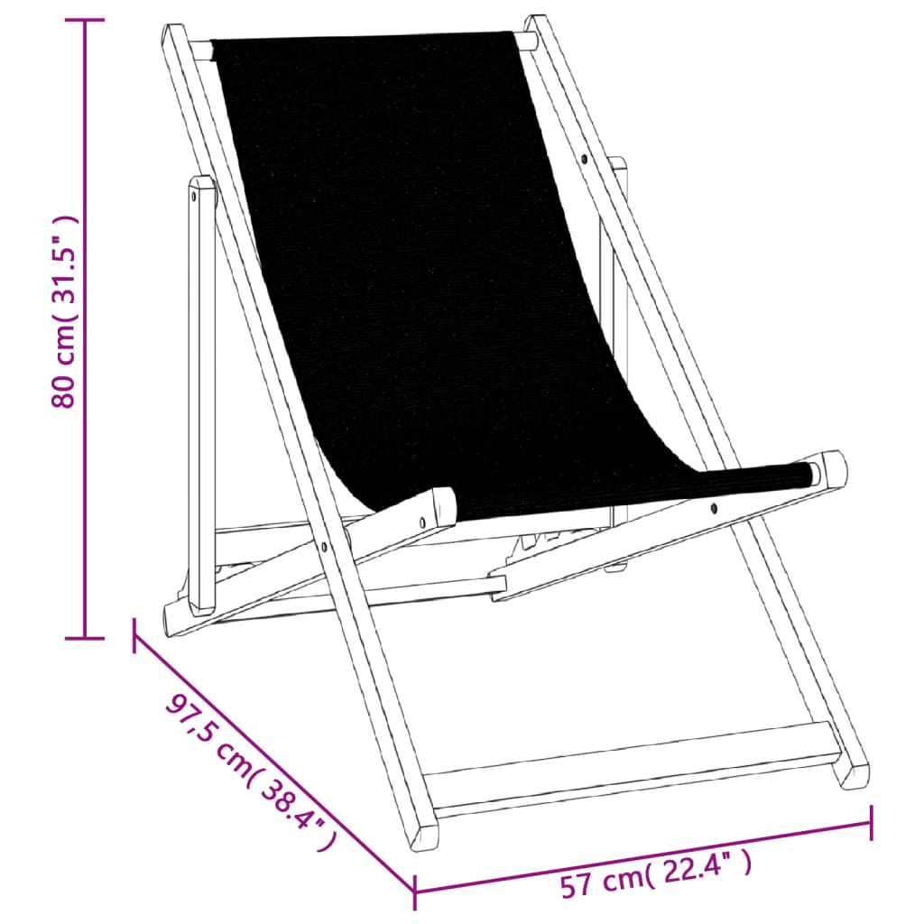 Folding Chairs 2 pcs Black Aluminium and Textilene