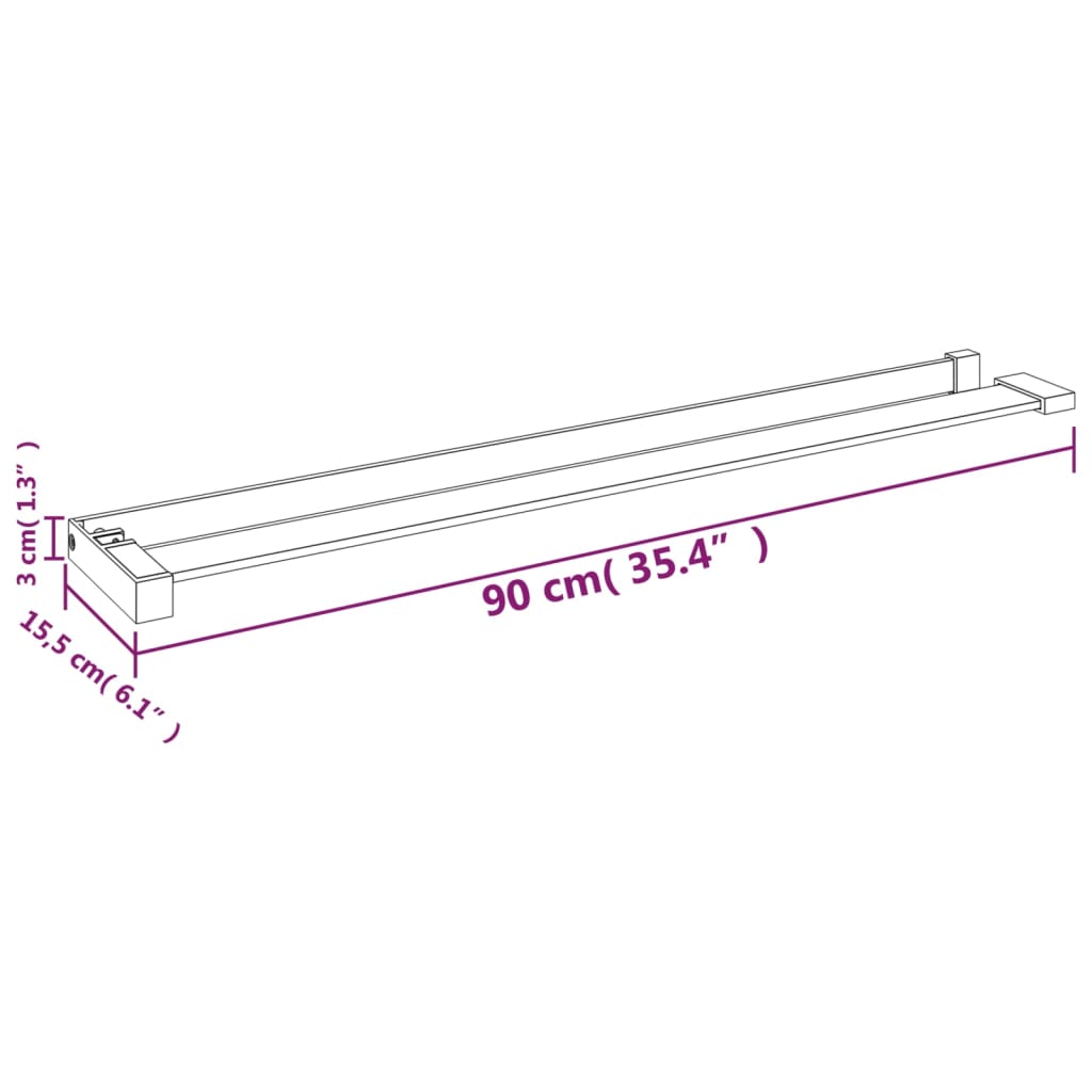 Shower Shelf for Walk-in Shower Wall Chrome 90 cm Aluminium