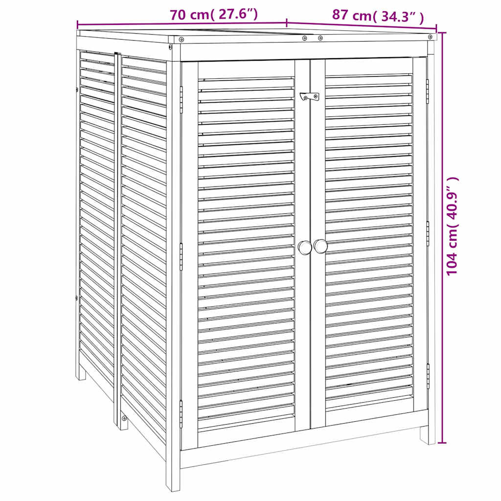 Garden Storage Box 70x87x104 cm Solid Wood Acacia