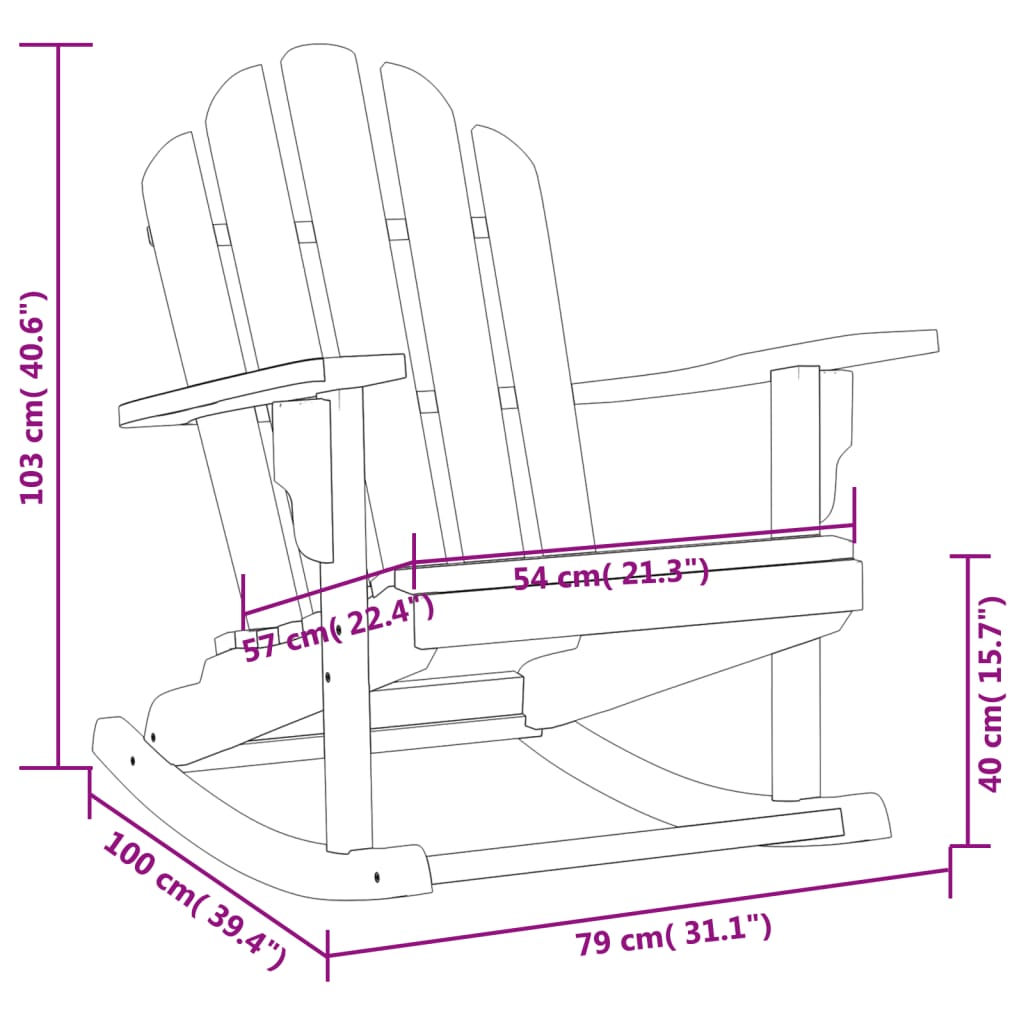 Garden Adirondack Chair | Natural Teak | Solid teak wood | Standard