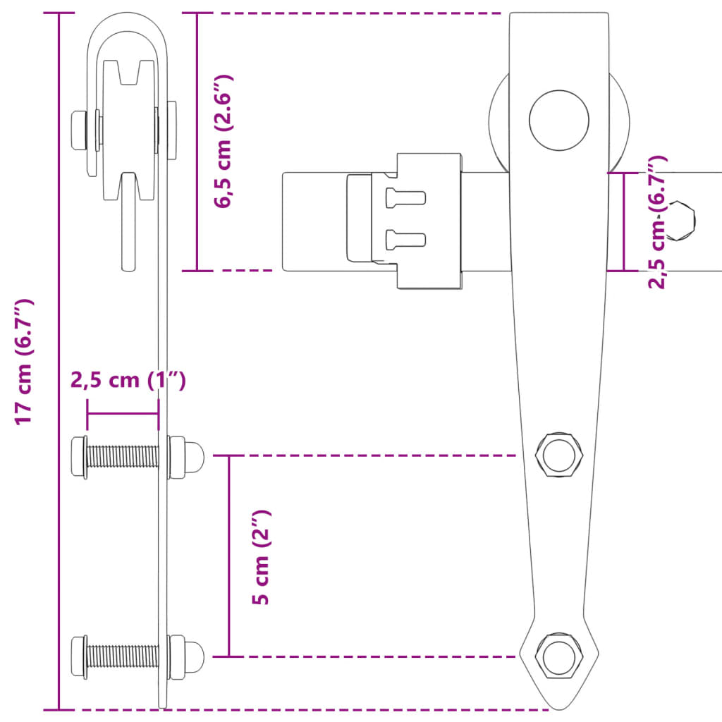 Mini Sliding Cabinet Door Kit Black 122 cm Carbon Steel