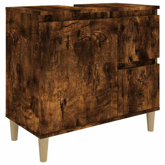 Bathroom Cabinet | Smoked oak | Engineered wood, Solid eucalyptus wood