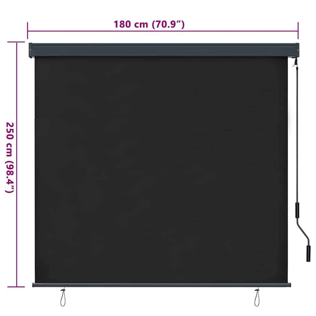 Roller Blind Anthracite 180 x 250 cm Fabric and Aluminum