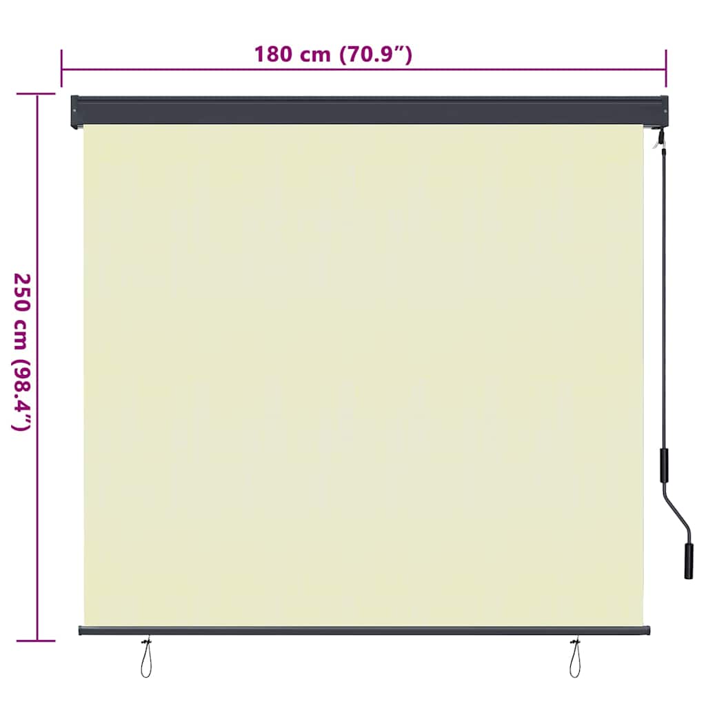 Roller Blind Cream 180 x 250 cm Fabric and Aluminum