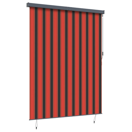 Roller Blind Orange and Brown 220 x 250 cm Fabric and Aluminum