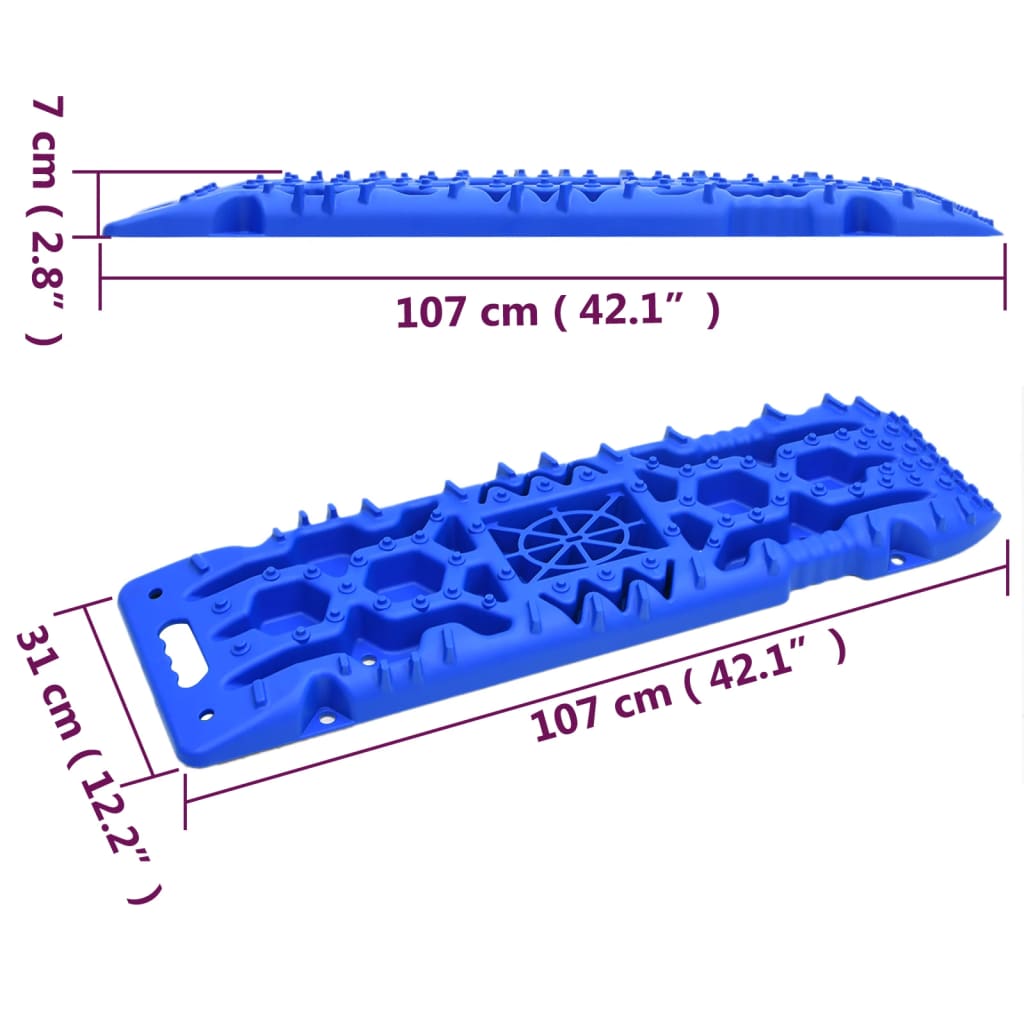 Traction Boards 2 pcs Blue 107x31x7 cm Nylon