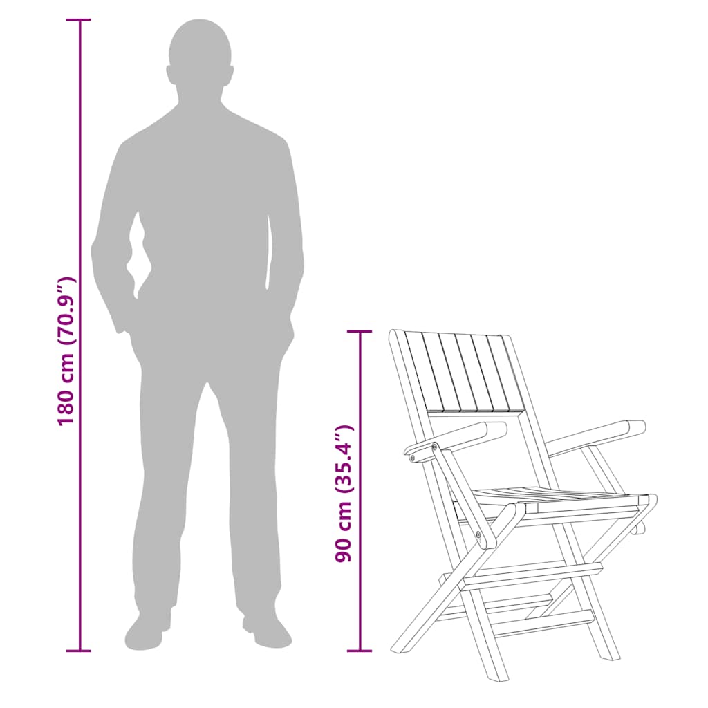 Folding Chairs 2 pcs 55x61x90 cm Solid Wood Teak
