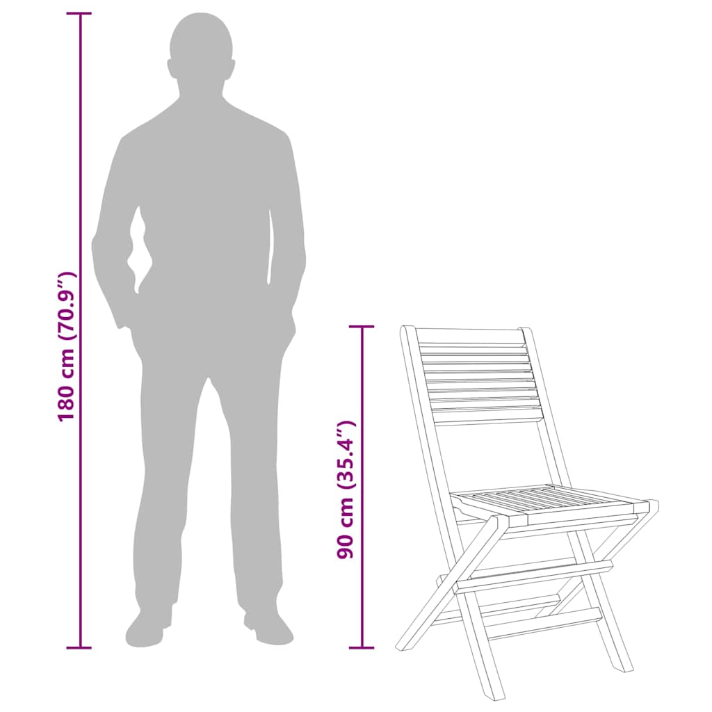 Folding Chairs 2 pcs 47x62x90 cm Solid Wood Teak