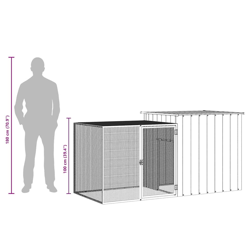 vidaXL Rabbit Cage Anthracite Galvanized steel 78.7x35.8x39.4 in