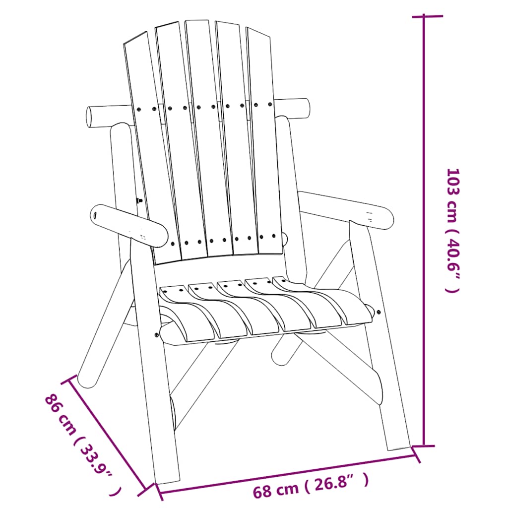 Patio Chair 26.8"x33.9"x40.6" Solid Wood Spruce