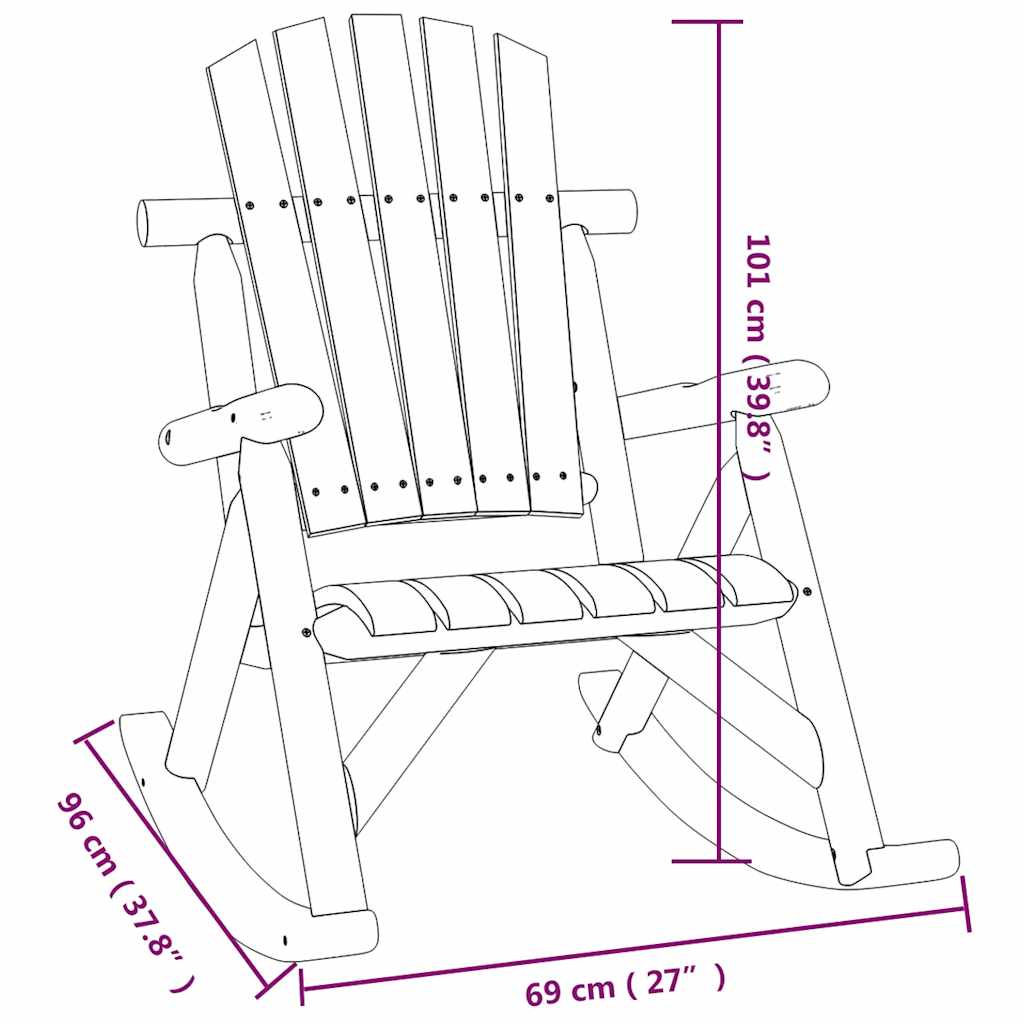 Garden Rocking Chair 69x96x101 cm Solid Wood Spruce