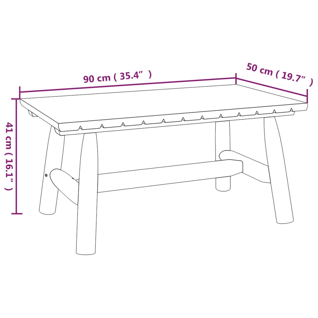 Coffee Table 90x50x41 cm Solid Wood Spruce