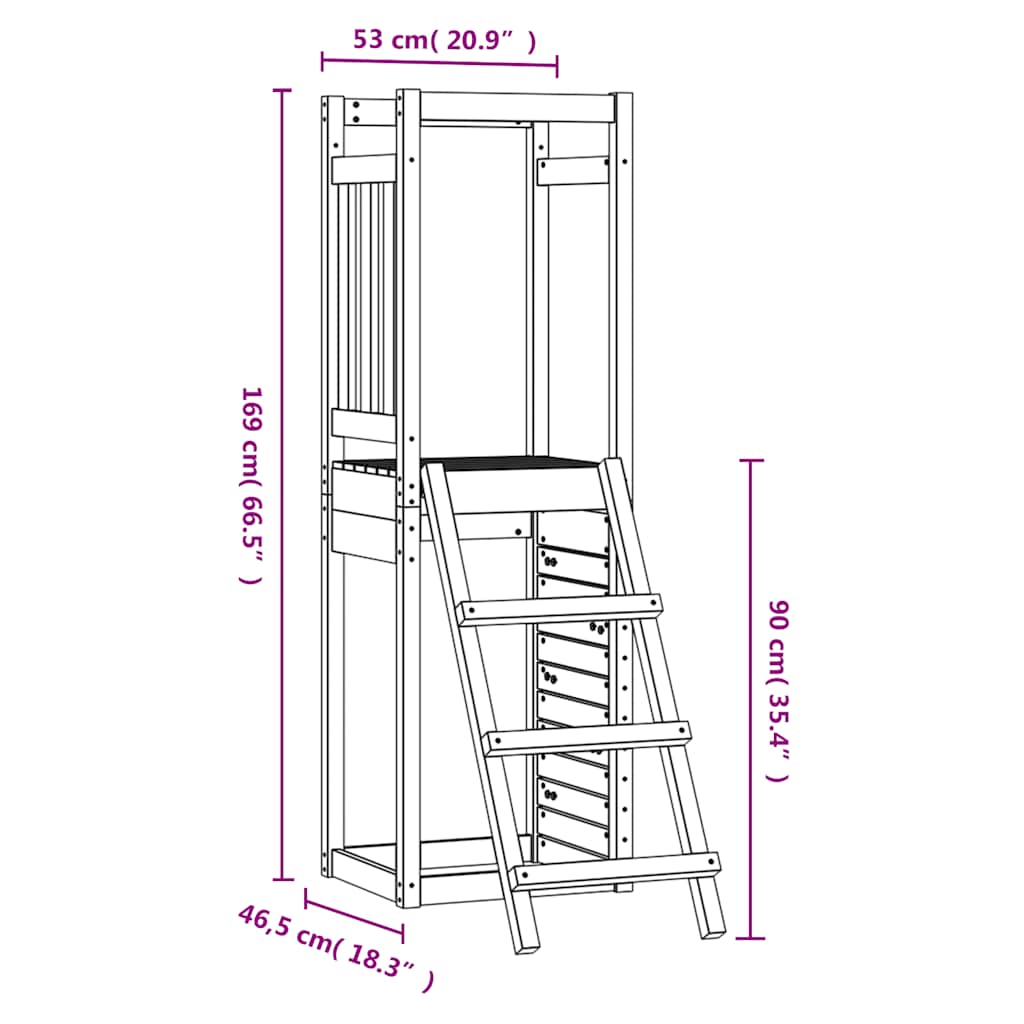 Outdoor Playset 53x46.5x169 cm Impregnated Wood Pine