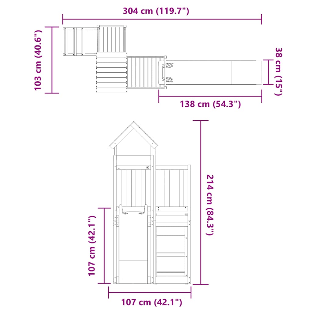 Outdoor Playset Impregnated Wood Pine
