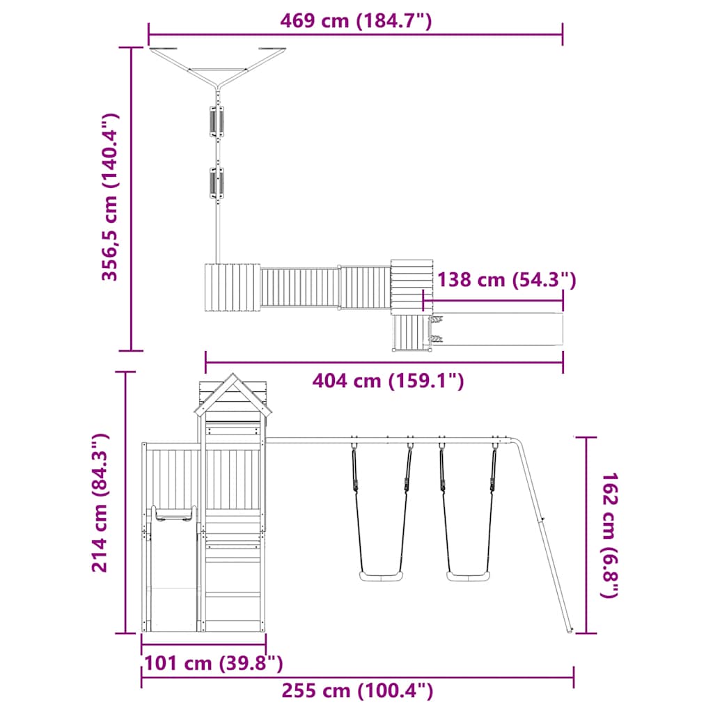 Outdoor Playset Solid Wood Douglas