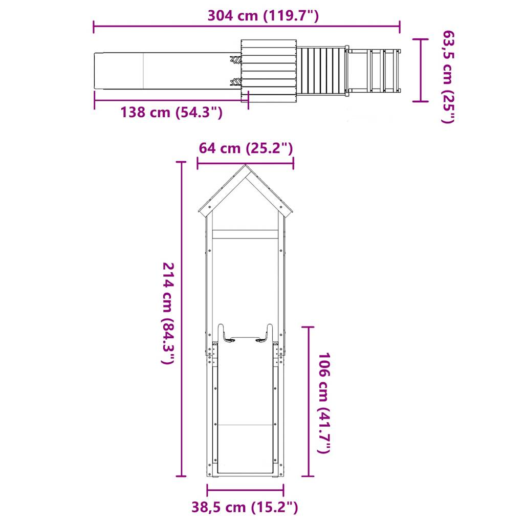 Outdoor Playset Impregnated Wood Pine