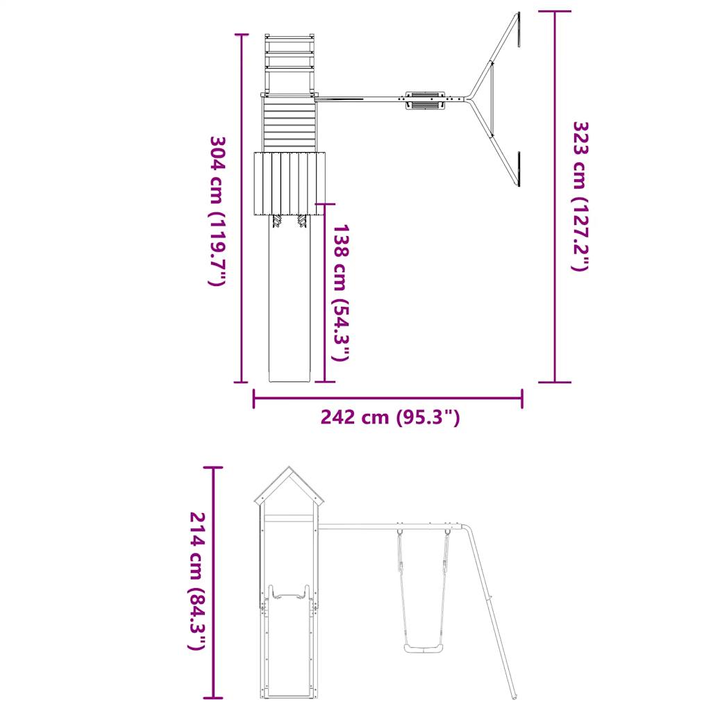 Outdoor Playset Impregnated Wood Pine