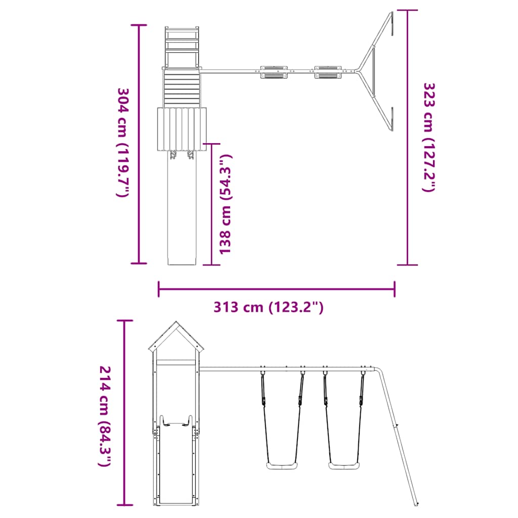 Outdoor Playset Impregnated Wood Pine