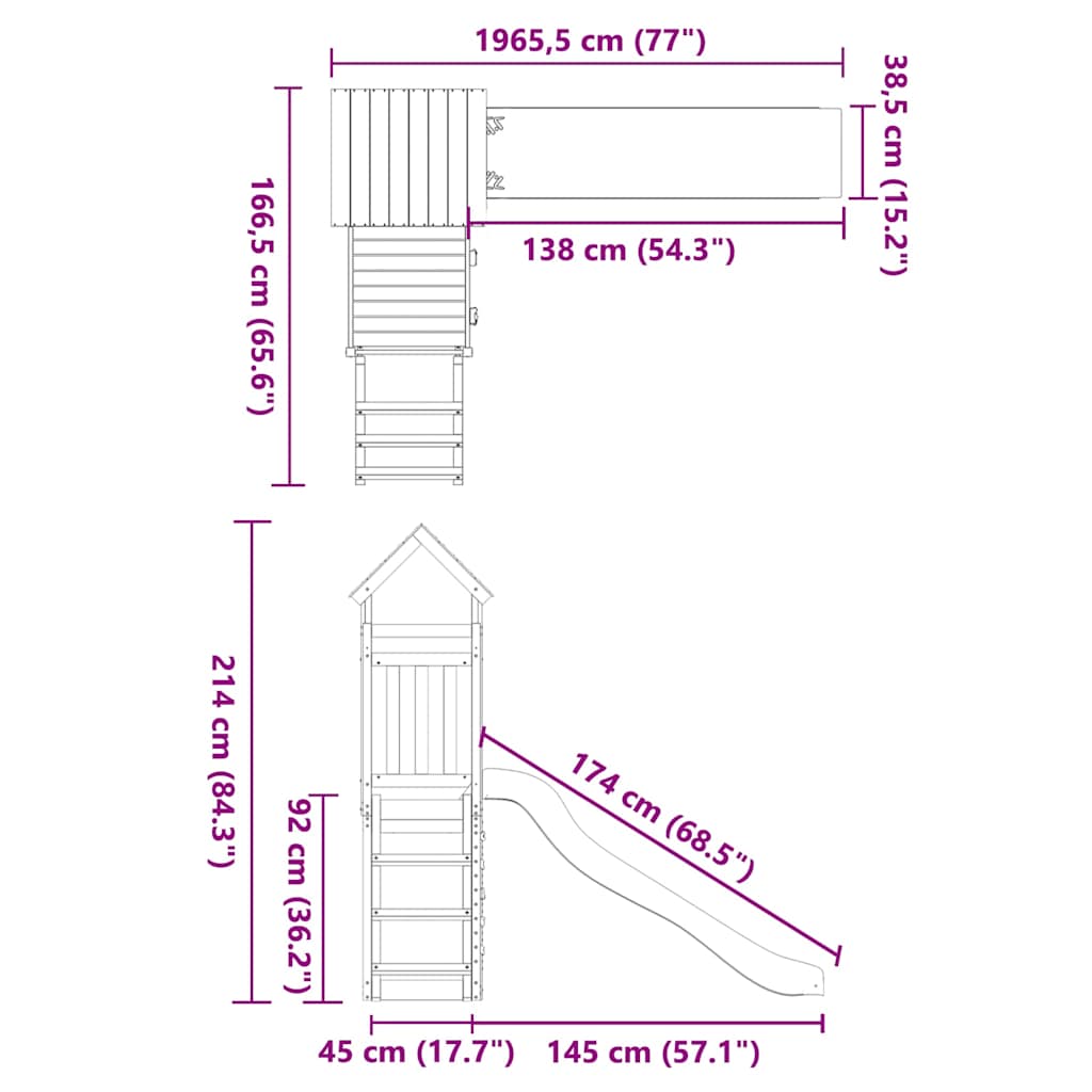 Outdoor Playset Solid Wood Douglas