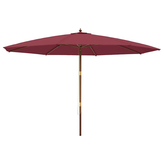 Garden Parasol with Wooden Pole Bordeaux Red 400x273 cm