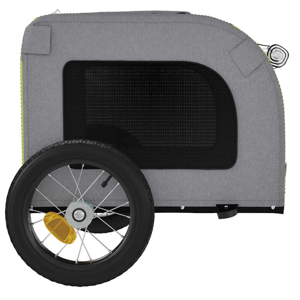 Pet Bike Trailer Green and Grey Oxford Fabric and Iron