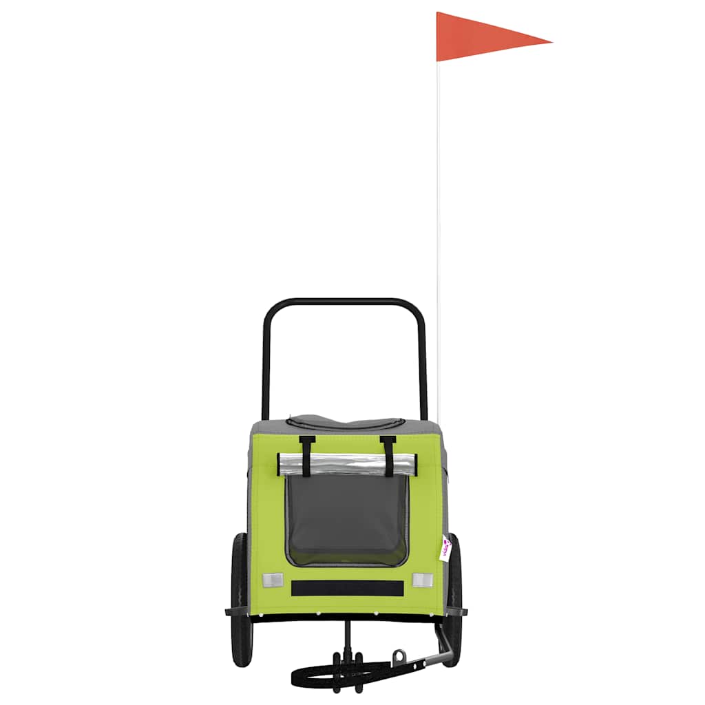 Pet Bike Trailer Green and grey 124.5 x 63.5 x 53 cm